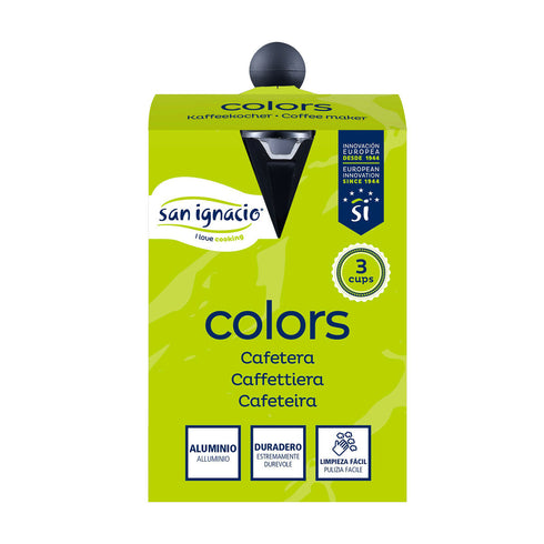 Cafetera Italiana San Ignacio COLORS SG Negro 3 Tazas