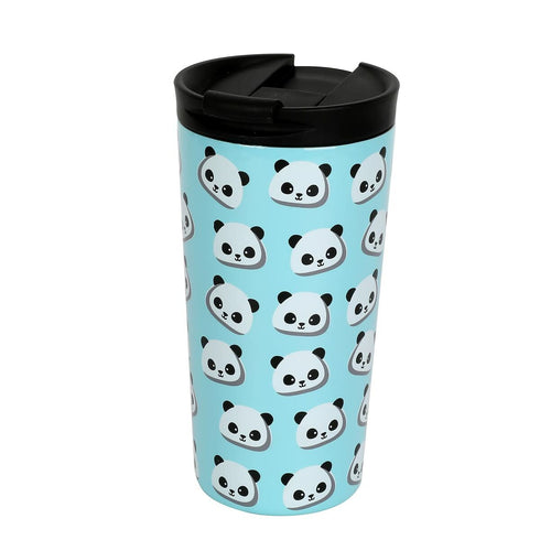 Taza Termo con Tapa iTotal Doble pared Azul Oso Panda Acero Inoxidable 350 ml