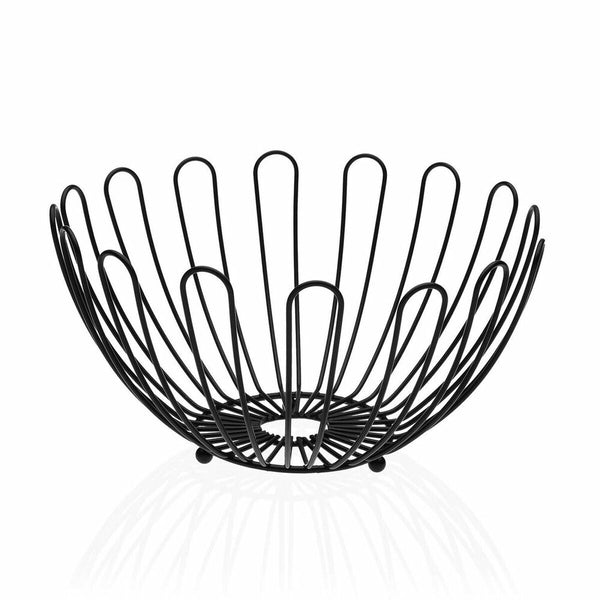 Frutero Versa Metal cromado inoxidable Negro Metal Acero 26 x 14 x 26 cm (Ø 26 cm)