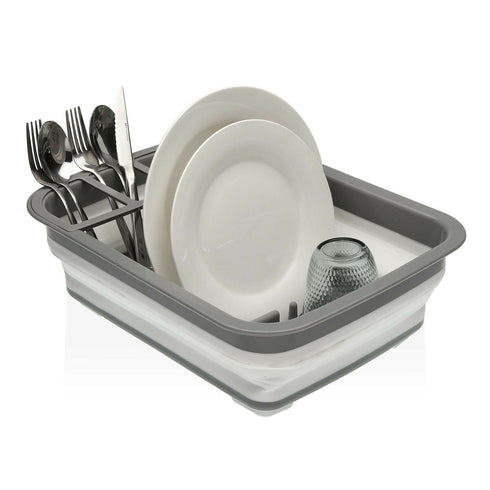 Escurridor para Fregadero Versa Gris Plegable Polipropileno
