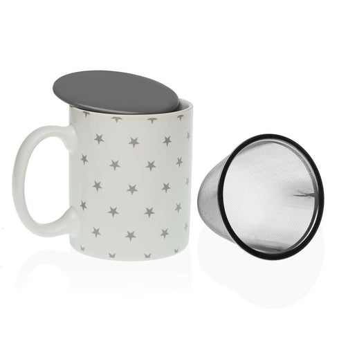 Taza con Filtro para Infusiones Versa Stary Porcelana Gres