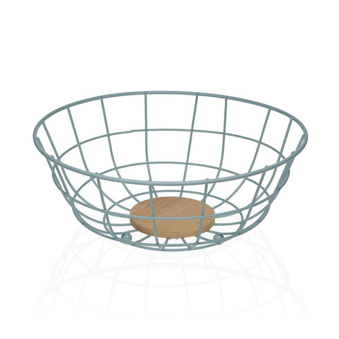 Frutero Versa 28 x 12 x 28 cm Madera Madera de caucho Acero Hierro