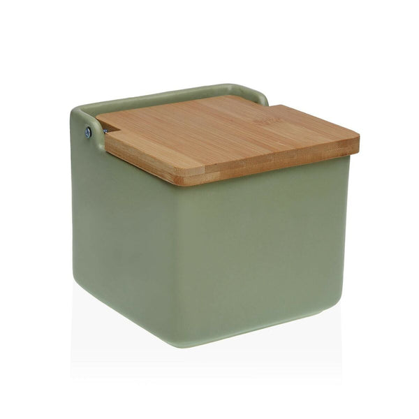 Salero con Tapa Versa Verde 12,2 x 11,5 x 12,2 cm Cerámica Dolomita