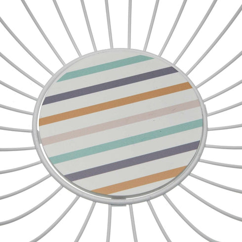 Frutero Versa Jasper Blanco Metal Acero Madera MDF 28 x 10 x 28 cm