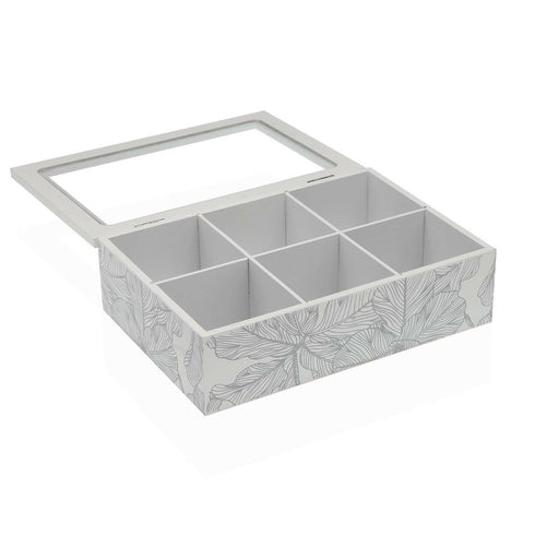 Caja para Infusiones Versa Palmera Madera 17 x 7 x 24 cm