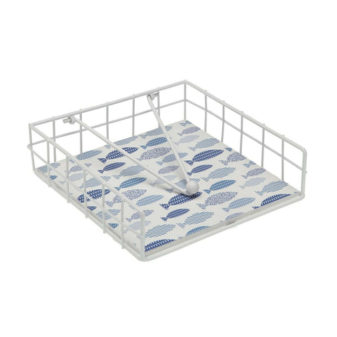 Servilletero Versa Metal 18 x 7 x 18 cm Peces