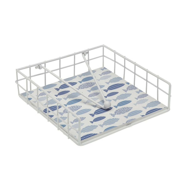 Servilletero Versa Metal 18 x 7 x 18 cm Peces