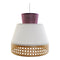 Lámpara de Techo DKD Home Decor Blanco Poliéster Bambú 220 V 50 W Púrpura (46 x 46 x 45 cm)