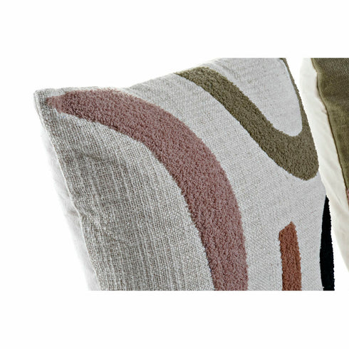 Cojín DKD Home Decor 45 x 10 x 45 cm Blanco Multicolor (2 Unidades)