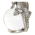 Figura Decorativa DKD Home Decor 15 x 11 x 23 cm Cristal Plateado Dorado Resina Cocodrilo