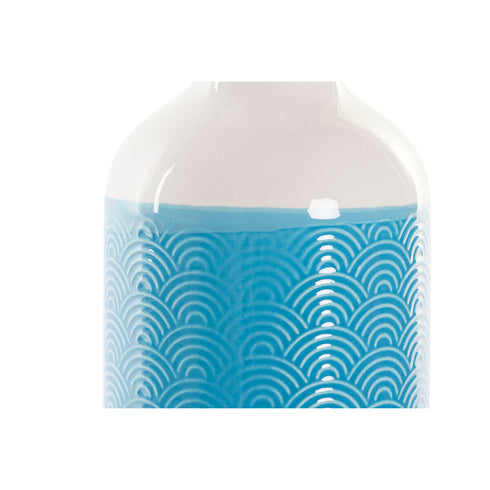 Jarrón DKD Home Decor 8424001829408 Azul Blanco 13 x 13 x 41 cm Dolomita Mediterráneo (2 Unidades)