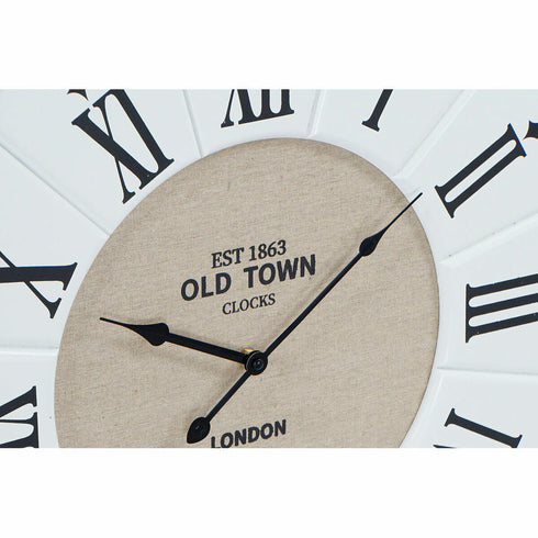 Reloj de Pared DKD Home Decor Gris Beige Hierro Madera MDF 60 x 5 x 60 cm (2 Unidades)