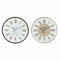 Reloj de Pared DKD Home Decor Gris Beige Hierro Madera MDF 60 x 5 x 60 cm (2 Unidades)