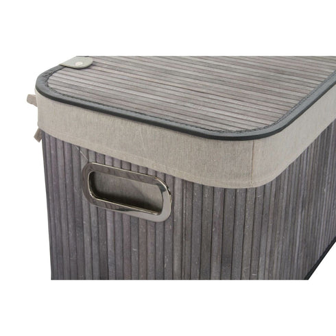 Juego de Cestas DKD Home Decor Beige Gris Bambú Madera MDF 51 x 35 x 33 cm (6 Piezas)