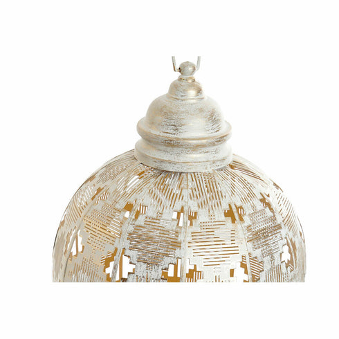 Jaula DKD Home Decor 27,5 x 27,5 x 52 cm Acabado envejecido Dorado Metal Blanco Jardín