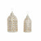 Jaula DKD Home Decor 27,5 x 27,5 x 52 cm Acabado envejecido Dorado Metal Blanco Jardín