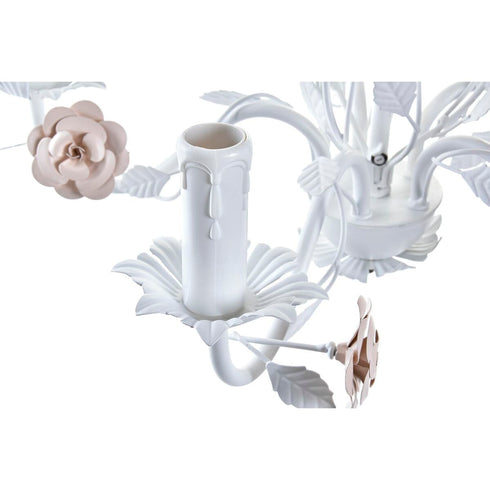 Lámpara de Techo DKD Home Decor 25W Rosa Blanco 220 V (49 x 47 x 37 cm)