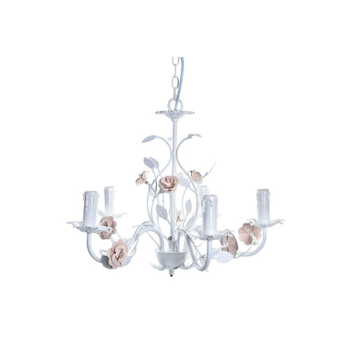 Lámpara de Techo DKD Home Decor 25W Rosa Blanco 220 V (49 x 47 x 37 cm)