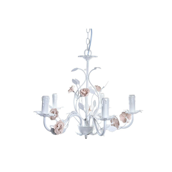 Lámpara de Techo DKD Home Decor 25W Rosa Blanco 220 V (49 x 47 x 37 cm)