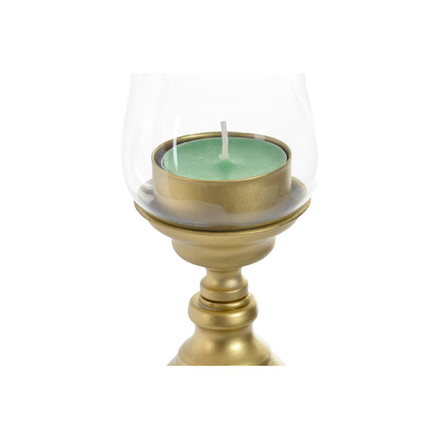 Candelabro DKD Home Decor Dorado Metal Cristal 10 x 10 x 41 cm