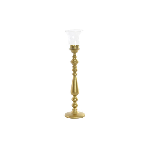 Candelabro DKD Home Decor Dorado Metal Cristal 10 x 10 x 41 cm
