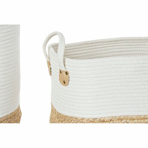 Juego de Cestas DKD Home Decor Algodón Fibra (42 x 42 x 52,5 cm)