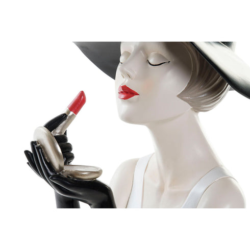 Figura Decorativa DKD Home Decor 26,5 x 20 x 30,5 cm Mujer Negro Blanco (2 Unidades)