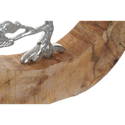 Figura Decorativa DKD Home Decor Natural Plateado Árbol Aluminio Colonial Madera de mango (35 x 5,5 x 33 cm)