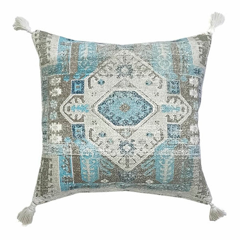 Cojín DKD Home Decor Azul 45 x 10 x 45 cm Árabe Flecos