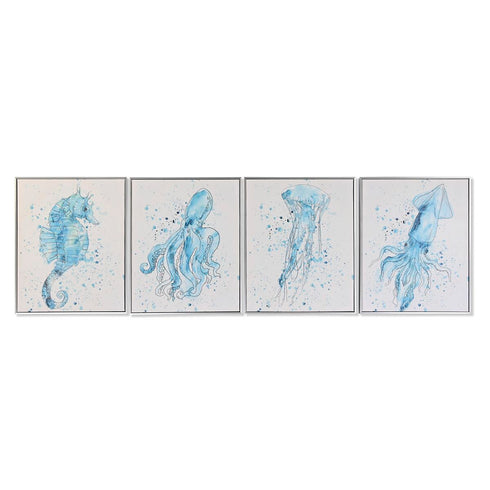 Cuadro DKD Home Decor Mediterráneo Marino 40 x 2,5 x 50 cm (4 Unidades)