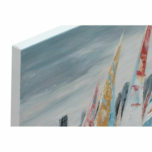 Cuadro DKD Home Decor 140 x 2,8 x 70 cm Veleros Mediterráneo (2 Unidades)