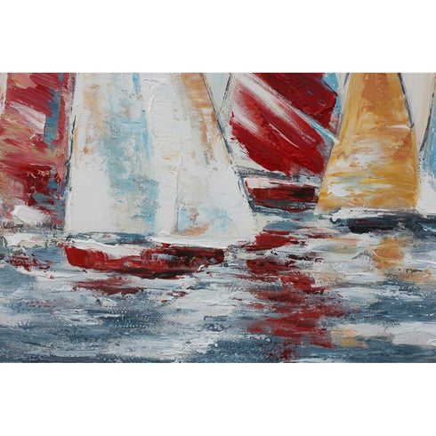 Cuadro DKD Home Decor 140 x 2,8 x 70 cm Veleros Mediterráneo (2 Unidades)