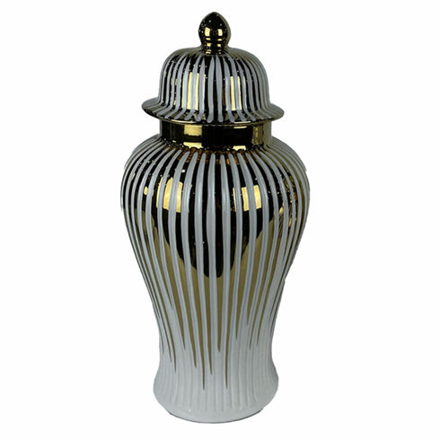 Tibor DKD Home Decor Porcelana Dorado Blanco Oriental (20 x 20 x 43 cm)