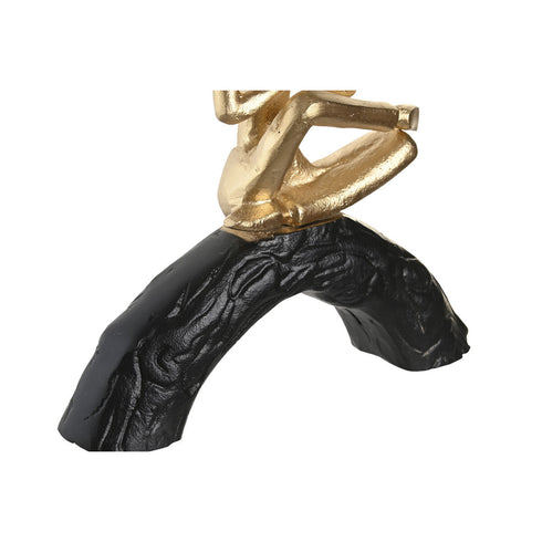 Figura Decorativa DKD Home Decor 28 x 7 x 35 cm 28 x 8 x 36 cm Negro Dorado Yoga (3 Unidades)