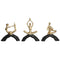 Figura Decorativa DKD Home Decor 28 x 7 x 35 cm 28 x 8 x 36 cm Negro Dorado Yoga (3 Unidades)