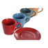 Juego de Tazas con Platos DKD Home Decor Rojo Azul Verde Amarillo Gres 90 ml