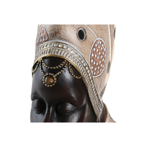 Figura Decorativa DKD Home Decor 18 x 10,5 x 33 cm Beige Dorado Marrón Blanco Colonial Africana (2 Unidades)