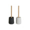 Escobilla para el Baño DKD Home Decor Blanco Gris Madera Resina 10,5 x 10,5 x 37 cm (2 Unidades)