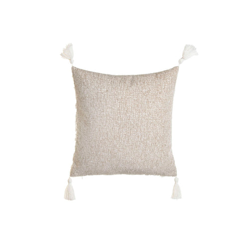 Cojín Home ESPRIT Blanco Gris Borlas Boho 45 x 15 x 45 cm