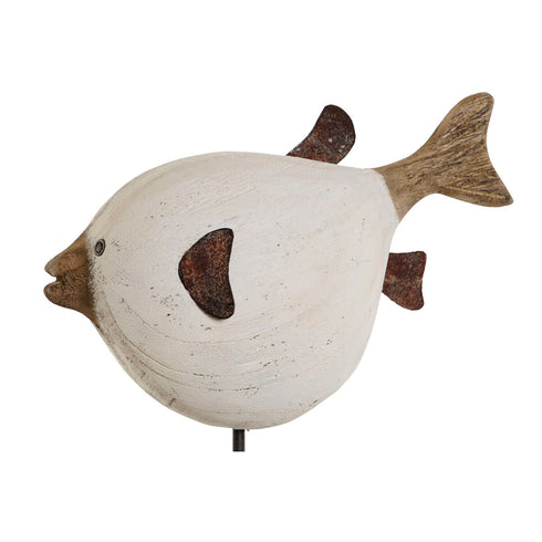 Figura Decorativa Home ESPRIT Blanco Natural Pez 24 x 10 x 33 cm
