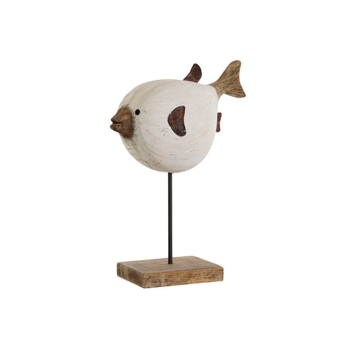 Figura Decorativa Home ESPRIT Blanco Natural Pez 24 x 10 x 33 cm