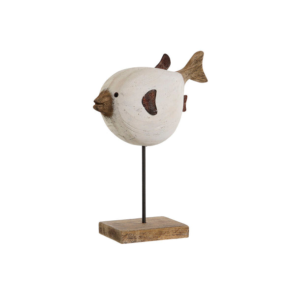Figura Decorativa Home ESPRIT Blanco Natural Pez 24 x 10 x 33 cm