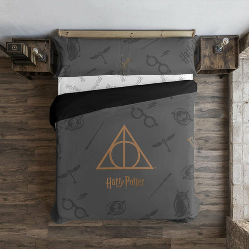 Funda Nórdica Harry Potter Deathly Hallows Multicolor 155 x 220 cm Cama de 90