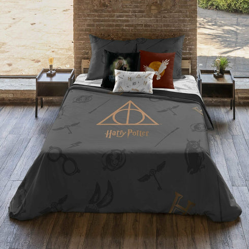 Funda Nórdica Harry Potter Deathly Hallows Multicolor 155 x 220 cm Cama de 90
