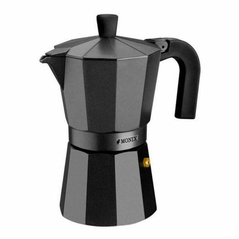 Cafetera Italiana Monix Vitro Noir Aluminio Metal Acero Inoxidable 1,5 L