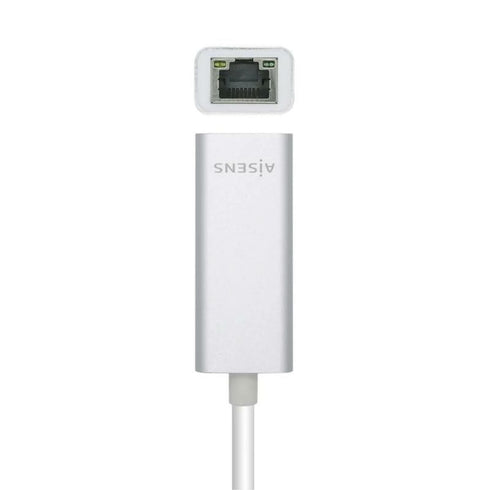 Adaptador USB a Ethernet Aisens USB-C RJ45 15 cm Plata