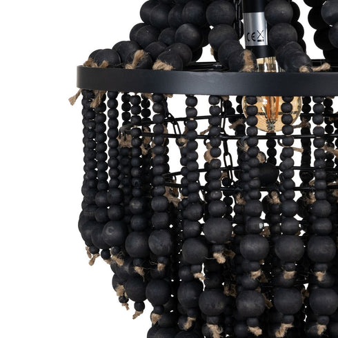 Lámpara de Techo 35 x 35 x 86 cm Negro Metal Madera