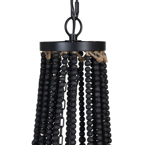 Lámpara de Techo 35 x 35 x 86 cm Negro Metal Madera