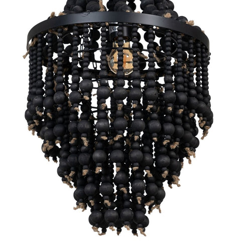 Lámpara de Techo 35 x 35 x 86 cm Negro Metal Madera