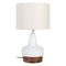 Lámpara de mesa Blanco Natural Algodón Madera Hierro Madera de mango 25 W 230 V 250 V 230-250 V 30 x 30 x 52 cm